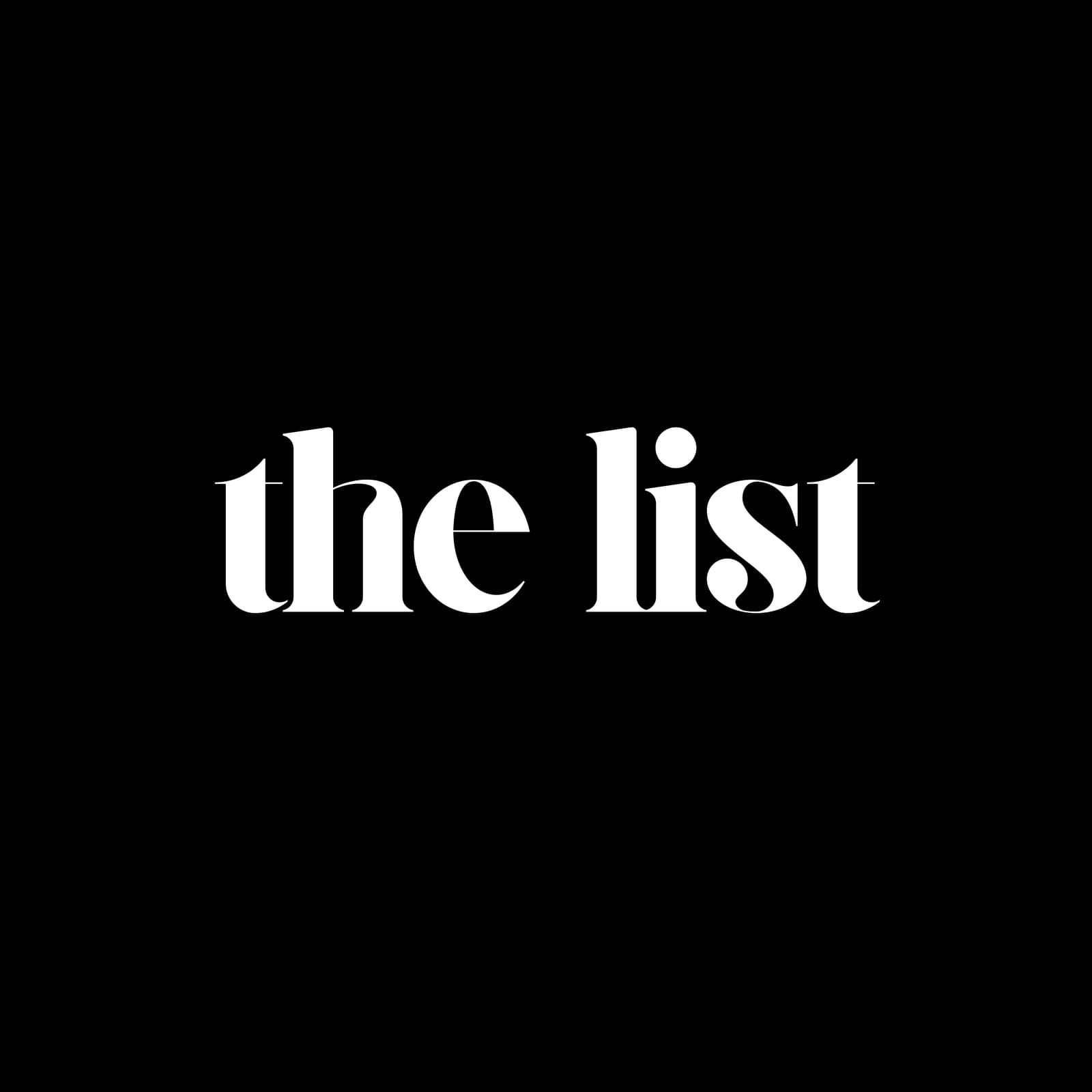 Original white THE LIST wordmark