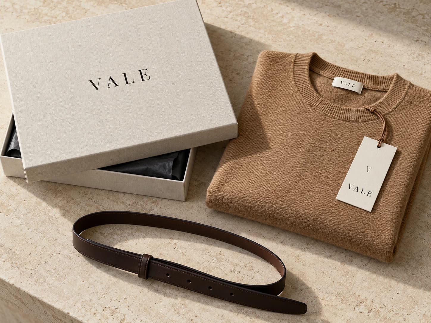 Beige brand packaging mockup