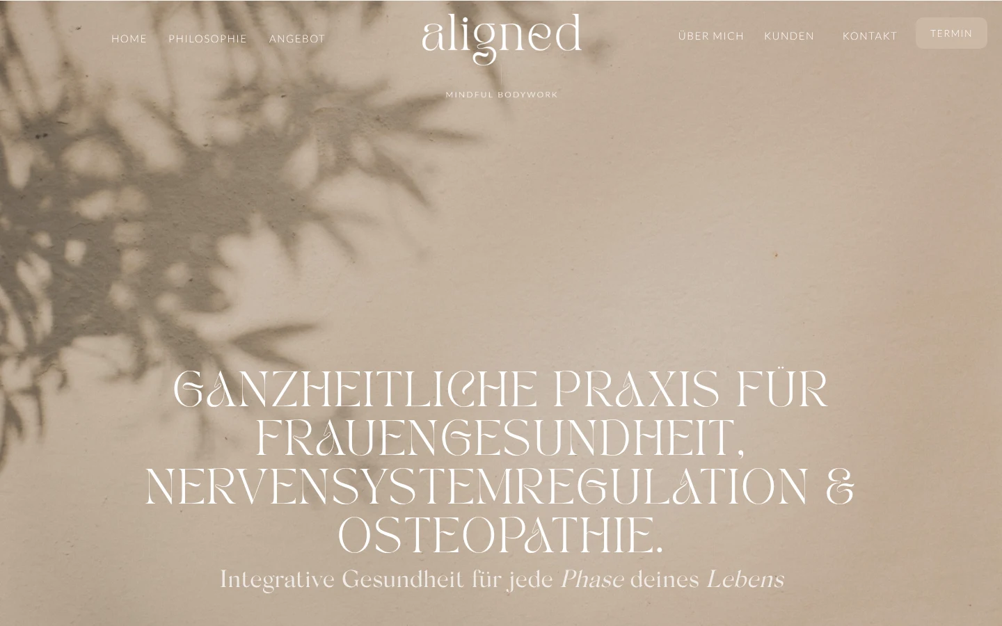 aligned: the website, top to bottom
